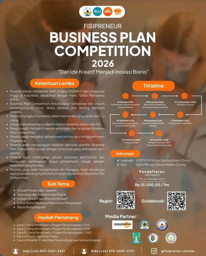 Poster Business Plan Competition Fisipreneur 2026